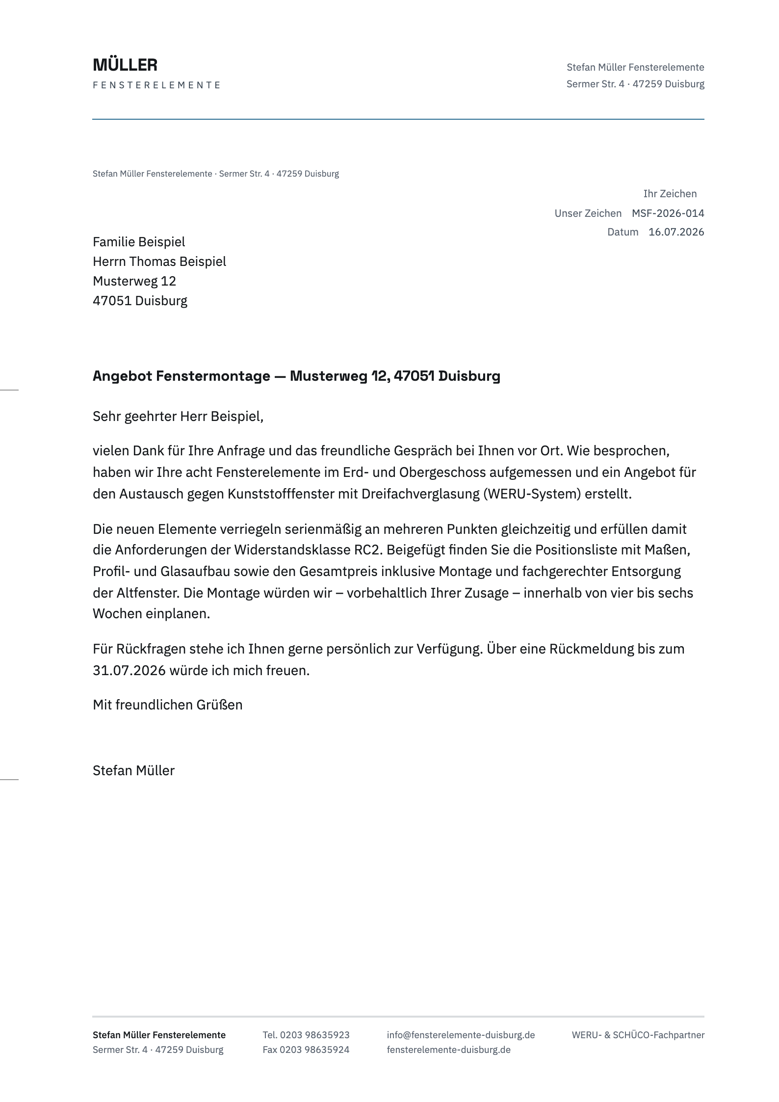 Briefbogen Konzept ① Blaupause